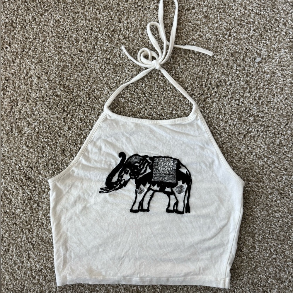 John Galt California - White Elephant Crop Top Size S.